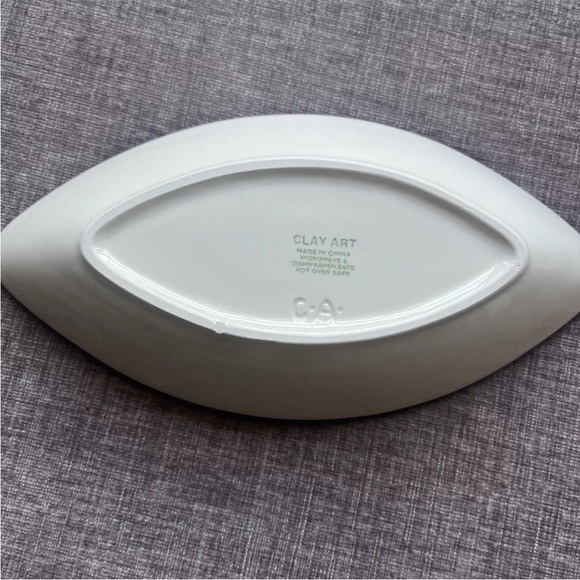 Touchdown Hand Painted Football Chip & Dip Bowls Football Design (Clay Art) - Picture 4 of 9